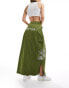 Фото #2 товара Ed Hardy midi cargo with koi wave embroidered skirt