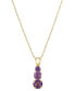 Фото #1 товара Macy's amethyst Graduated 18" Pendant Necklace (1 ct. t.w.) in 14k Gold