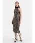 Фото #8 товара Women's Sequined Mock-Neck Midi Dress