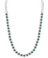 Фото #3 товара Macy's emerald (4 ct. t.w.) & Diamond (4 ct. t.w.) Halo 17" Collar Necklace in 14K White Gold (Also in Ruby & Sapphire)