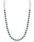 Emerald (4 ct. t.w.) & Diamond (4 ct. t.w.) Halo 17" Collar Necklace in 14K White Gold (Also in Ruby & Sapphire)