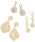 ფოტო #3 პროდუქტის Gold-Tone Filigree Drop Earrings