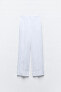 100% linen straight trousers