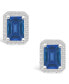 ფოტო #3 პროდუქტის Lab Grown Sapphire (2-1/3 ct. t.w.) and Lab Grown White Sapphire (1/4 ct. t.w.) Halo Studs in 10K White Gold