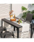 Фото #2 товара Patio 48 Inch Wicker Dining Table for 6 Rectangular Table with Rattan Tabletop