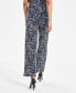 Фото #2 товара Petite Printed High Rise Pull-On Ankle Pants