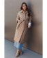 ფოტო #5 პროდუქტის Womens Kallie Quilted Tie Front Coat