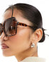 Фото #4 товара Jeepers Peepers oversized square sunglasses in tortoiseshell