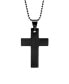 Men's Black Plate Stainless Steel Cross Necklace