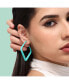 ფოტო #3 პროდუქტის Women's Yellow Rhombus Hoop Earrings