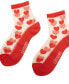 Women's Hearts Lips 2 Pairs of Sheer Crew Socks