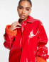 Фото #8 товара Missguided vinyl formal coat with faux fur cuff in red