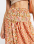 Glamorous boho midi skirt in multi vintage chiffon Bunt/Vintage-Blumenmuster, 40 - фото #3