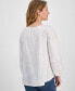 ფოტო #2 პროდუქტის Women's Eyelet-Trim Tie-Neck Peasant Top, Created for Macy's