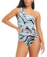 Фото #1 товара Women's Printed One-Shoulder One-Piece Swimsuit