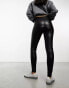 Фото #4 товара Vero Moda leather look leggings in black