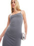 Фото #1 товара New Look jersey bodycon midi dress in grey