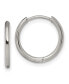 ფოტო #1 პროდუქტის Stainless Steel Polished Hinged Hoop Earrings