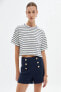 Фото #3 товара Футболка Koton Oversize Stripe Crop Navy