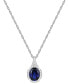 ფოტო #1 პროდუქტის Amethyst (1-1/2 ct. t.w.) & Lab-Grown White Sapphire (1/8 ct. t.w.) Oval Halo 18" Pendant Necklace in 14k Gold-Plated Sterling Silver (Also in Additional Gemstones)