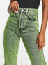 Topshop straight Kort jeans in zesty lime