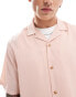 Фото #3 товара ASOS DESIGN relaxed revere shirt in pink stripe