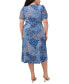 ფოტო #2 პროდუქტის Plus Size Printed Self-Tie Midi Dress