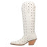 Фото #3 товара Dingo Broadway Bunny Studded Snip Toe Cowboy Womens White Casual Boots DI155-10