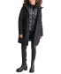 Womens Hooded Bibbed Zip-Front Puffer Coat