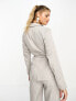 Vero Moda pinstripe relaxed belted blazer co-ord in grey M - фото #3