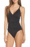 Фото #1 товара Tommy Bahama 293660 Pearl One-Piece Swimsuit in Black Size 8