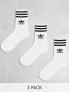 Фото #1 товара adidas Originals 3 pack mid cut socks in white