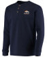 Фото #4 товара Men's Navy Denver Broncos Maverick Thermal Henley Long Sleeve T-shirt