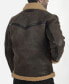 Men's Crackle Finish Shearling Jacket