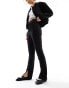 4th & Reckless high waisted split leg flared trousers in black pinstripe