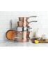 Фото #2 товара Hammered Copper 20-Piece Nonstick Cookware and Bakeware Set