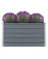 Raised Garden Bed 39.4"x39.4"x17.7" Galvanized Steel Gray