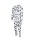 ფოტო #3 პროდუქტის Men's White Tennessee Titans Allover Print Docket Union Full-Zip Hooded Pajama Suit