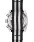 ფოტო #2 პროდუქტის Men's Swiss Automatic Chronograph DS Black & White Synthetic Strap Watch 44mm
