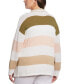 Фото #2 товара Plus Size Stripe Draped Cardigan Sweater