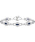 ფოტო #3 პროდუქტის Sterling Silver Bracelet, Sapphire (2-5/8 ct. t.w.) and Diamond (1/4 ct. t.w.) Oval Link Bracelet