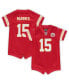 ფოტო #1 პროდუქტის Infant Girls and Boys Patrick Mahomes Red Kansas City Chiefs Romper Jersey