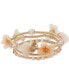 Gold-Tone 3-Pc. Set Pavé & Ribbon Flower Beaded Stretch Bracelets
