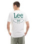 Lee wavy logo t-shirt with back print in ercu