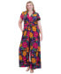 Фото #3 товара Floral-Print Twist-Front Wide-Leg Jumpsuit