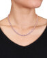 ფოტო #2 პროდუქტის Lab-Created Pink Sapphire Heart All-Around 18" Collar Necklace (31-1/2 ct. t.w.) in Rose-Plated Sterling Silver
