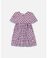 ფოტო #1 პროდუქტის Girl Button Front Dress With Pockets Plaid Pink And Blue - Child