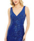 ფოტო #3 პროდუქტის Women's Ieena Sequined Draped Faux Wrap Asymmetrical Hem Gown