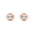 Sparkling bronze stud earrings with zircons EA617R