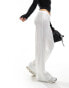 ASOS DESIGN clear sequin wide leg trousers in white